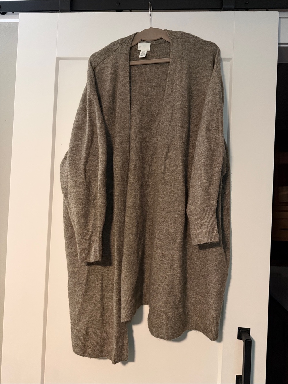 H&M Open-Front Long Cardigan - Brown